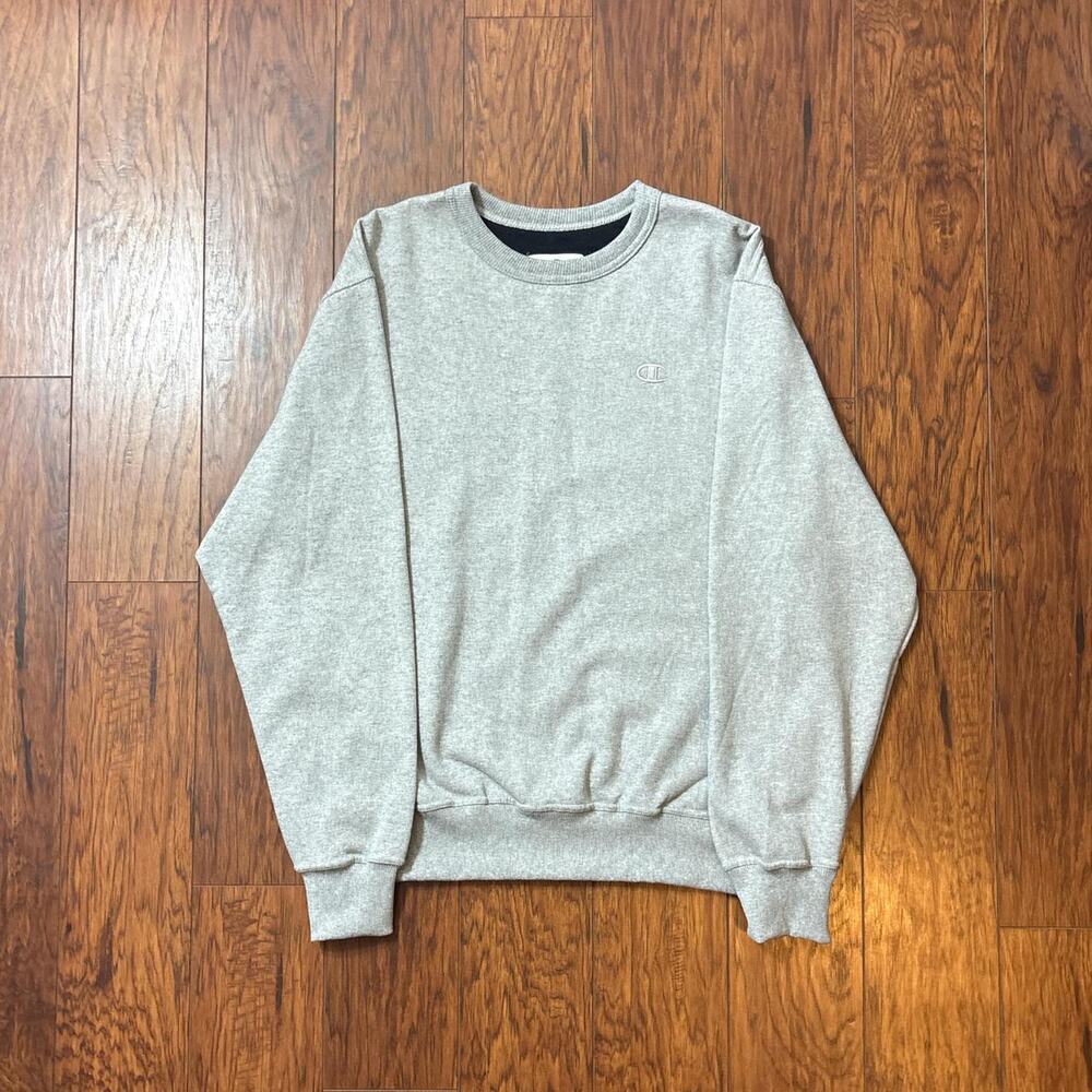 Champion Powerblend Pullover Fleece Grey Crewneck Sweatshirt Size L